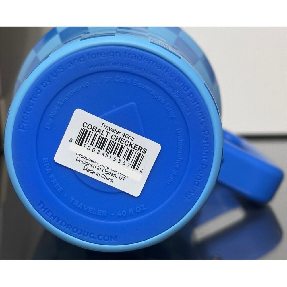 HydroJug 40oz Traveler, COBALT BLUE CHECKERS - Picture 4 of 4